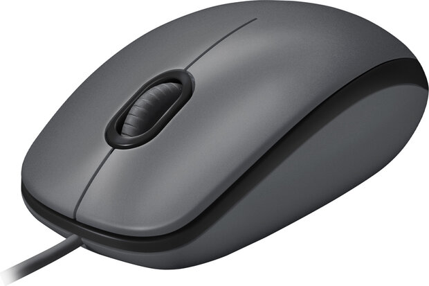 M100 Mouse (full size, 3 knoppen, USB, zwart)