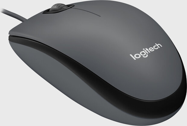 M100 Mouse (full size, 3 knoppen, USB, zwart)