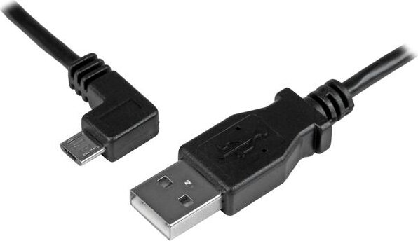 Micro-USB Charge-and-Sync kabel (2 meter, M/M, linkse hoek micro-USB)