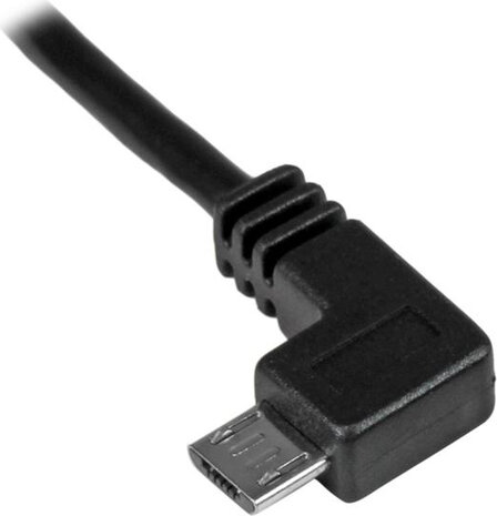 Micro-USB Charge-and-Sync kabel (2 meter, M/M, linkse hoek micro-USB)