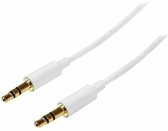 Slim 3,5 mm stereo audiokabel M/M (2 meter, wit)