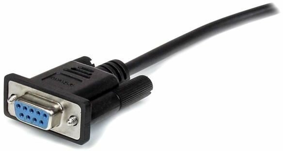 9-pin straight through kabel M-F (50 cm, zwart)