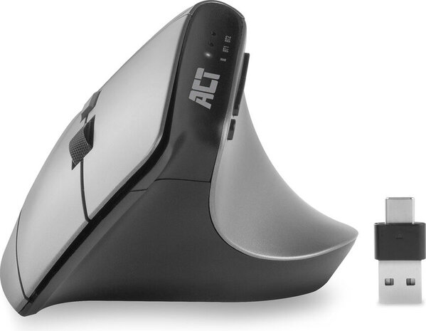 AC5155 Wireless Ergonomic Mouse (BlueTooth en draadloos, USB-A en USB-C ontvanger)