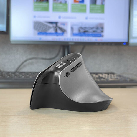 AC5155 Wireless Ergonomic Mouse (BlueTooth en draadloos, USB-A en USB-C ontvanger)