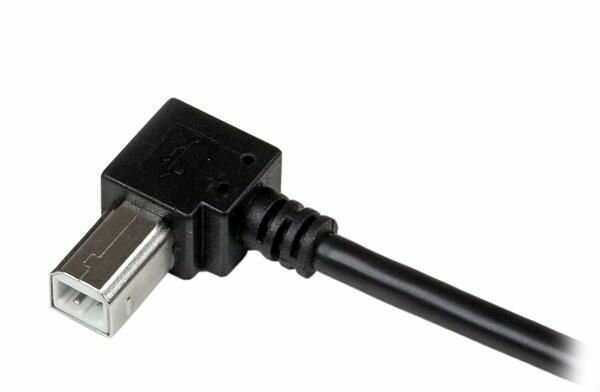 USB 2.0 A naar rechtse hoek B M/M kabel (3 meter, zwart)