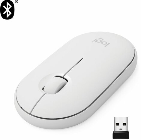 Pebble M350 Mouse (Bluetooth, wit)