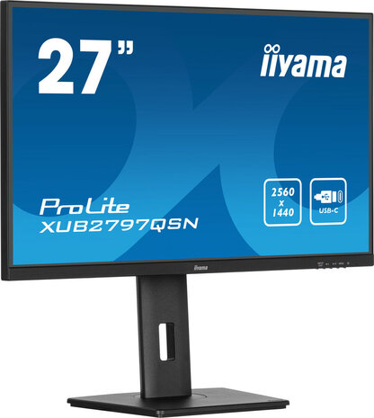 ProLite XUB2797QSN-B1 LED 27&quot;, 2560 x 1440 WQHD 100 Hz, IPS, 1300:1, 1 ms, HDMI, DisplayPort, USB-C, speakers, mat zwart