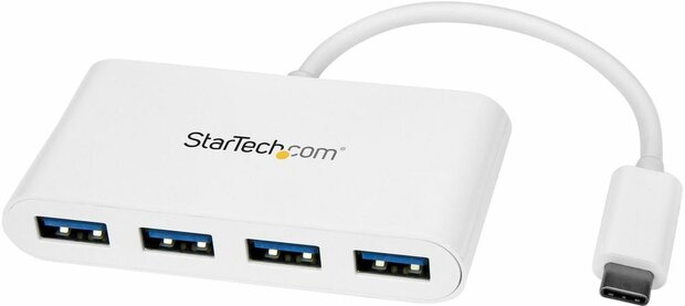 4-poort USB-C Hub (USB-C naar 4 x USB-A, wit)