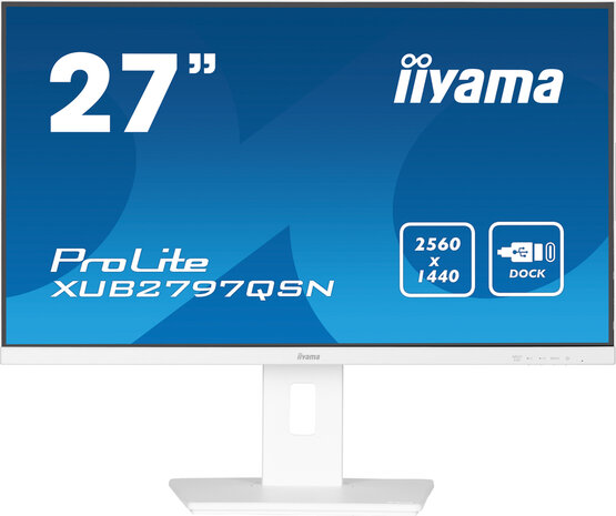 XUB2797QSN-W2 27&quot;, 2560 x 1440 QHD, IPS, USB-Hub, pivot, in hoogte verstelbaar, 1300:1, wit