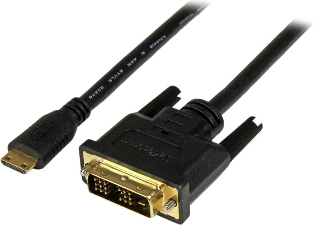 Mini-HDMI naar DVI-D kabel M/M (2 meter, zwart)