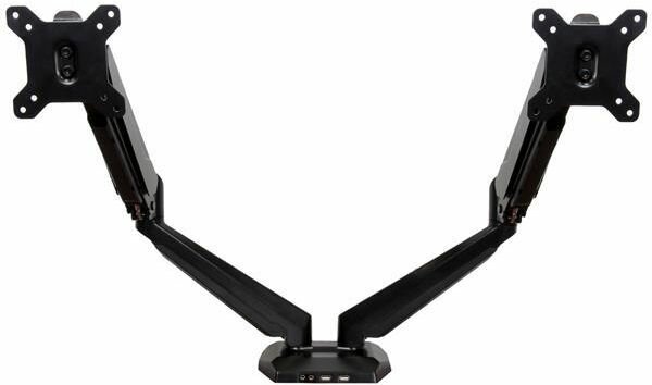 Dual Monitor Arm One-Touch Height Adjustment (voor 2 monitors tot 30&quot;, zwart)