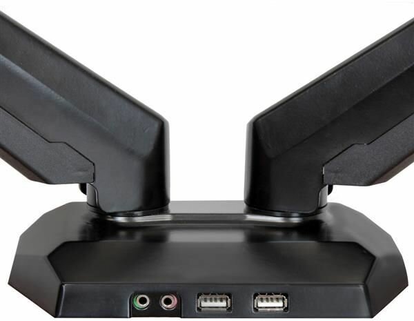 Dual Monitor Arm One-Touch Height Adjustment (voor 2 monitors tot 30&quot;, zwart)