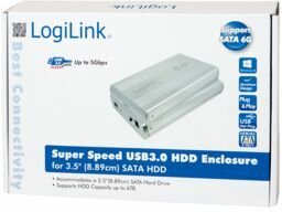 UA0107A Enclosure (USB 3.0, 3,5&quot;, SATA, zilver)