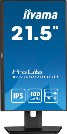 ProLite XUB2292HSU-B6 LED 22&quot;, 1920 x 1080 Full HD, 100 Hz, IPS, 1000:1, 0,4 ms, HDMI, DisplayPort, speakers, mat zwart