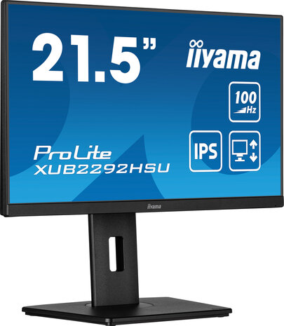 ProLite XUB2292HSU-B6 LED 22&quot;, 1920 x 1080 Full HD, 100 Hz, IPS, 1000:1, 0,4 ms, HDMI, DisplayPort, speakers, mat zwart