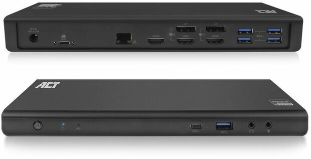 AC7048 Docking DisplayLink 4K (USB-C, 3 x HDMI, 2 x DisplayPort, Gigabit Ethernet, 5 x USB-A 3.2, 2 x USB-C, audio in-out, 135 Watt power supply)