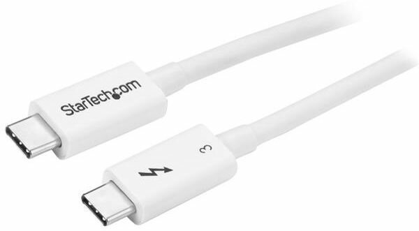 Thunderbolt 3 kabel (40 Gbps, 0,5 meter, wit, Displayport compatibel)