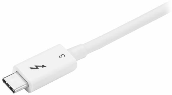 Thunderbolt 3 kabel (40 Gbps, 0,5 meter, wit, Displayport compatibel)