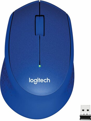 M330 Silent Plus Mouse (USB wireless receiver, blauw)