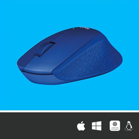 M330 Silent Plus Mouse (USB wireless receiver, blauw)