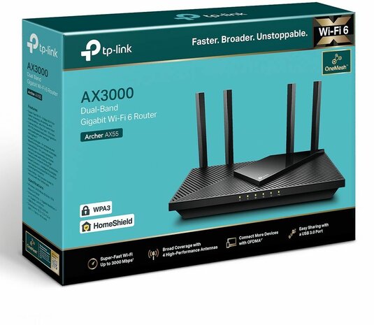 Archer AX55 AX3000 Dual-Band Wi-Fi 6 Router