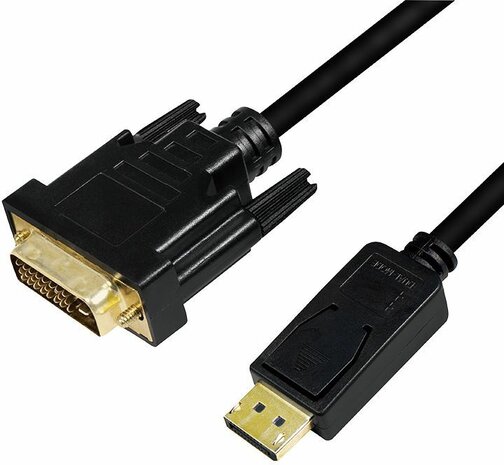 DisplayPort naar DVI-kabel M/M (24+1 pin, 3 m, zwart)