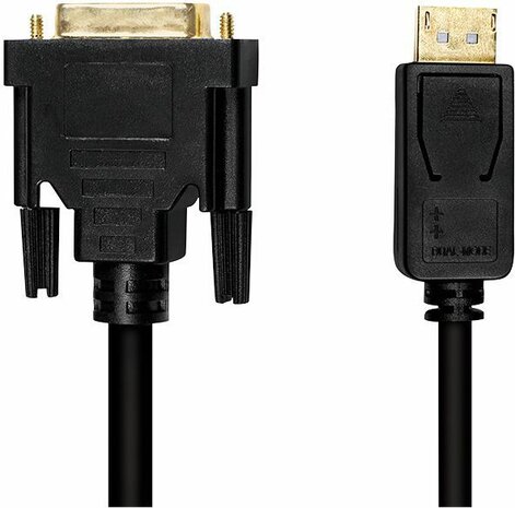 DisplayPort naar DVI-kabel M/M (24+1 pin, 3 m, zwart)