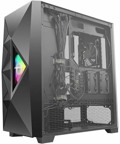 Dark League DF800 FLUX Medium Tower (ATX, windowed side panel tempered glass, USB/audio)