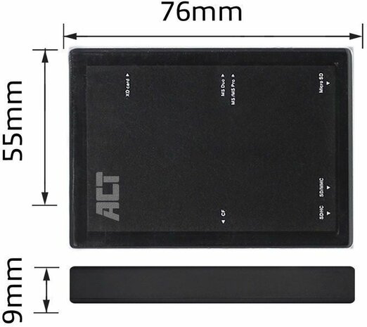 Card reader (MS, MS PRO, SD, MS Duo, xD, CF, microSD, SDHC, SDXC, CFast Card, USB 3.2 Gen 1)