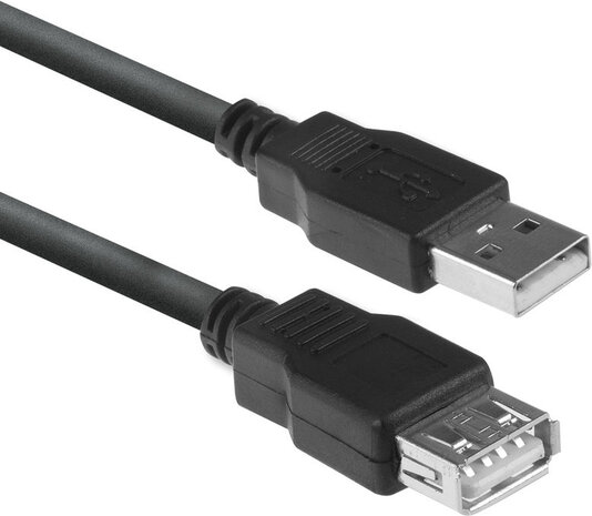 USB 2.0 Verlengkabel M/F (1,8 m, zwart)