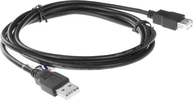 USB 2.0 Verlengkabel M/F (1,8 m, zwart)