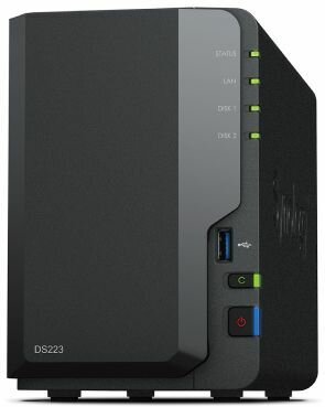 Disk Station DS223 NAS server (2 bays, SATA 6 Gb/s, RAID 0, 1, JBOD, 2 GB RAM, Gigabit Ethernet, iSCSI support)