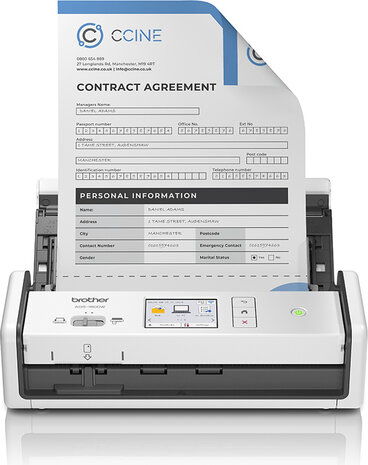 ADS-1800W Document scanner  (Dual CIS, duplex, A4, 600 dpi x 600 dpi, 30 ppm, ADF, Wi-Fi, USB 2.0 en USB-C 3.2 Gen 1)