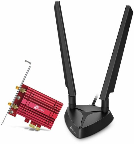 AXE5400 TXE75E PCI Express (WLAN / Bluetooth, 5400 Mbit/s, Wi-Fi 6E 802.11ax, dual-band, zwart/rood)