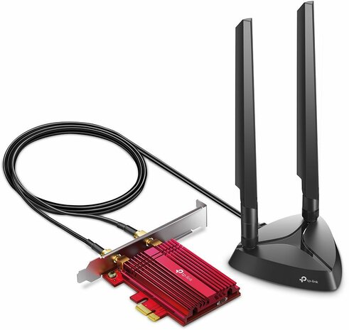 AXE5400 TXE75E PCI Express (WLAN / Bluetooth, 5400 Mbit/s, Wi-Fi 6E 802.11ax, dual-band, zwart/rood)