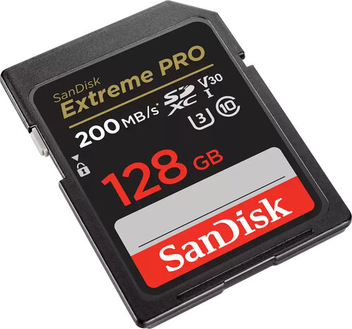 Extreme Pro SDXC UHS-I SD-card 128 GB (Video Class V30, UHS-I U3, Class 10, SDXC UHS-I, 200 MB/s)