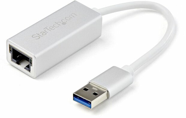 USB 3.0 naar Gigabit Netwerk Adapter (zilver, Sleek Aluminum Design)