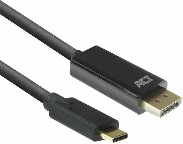 Adapterkabel USB-C M naar DisplayPort M (USB 3.2 Gen 1, DisplayPort 1.2, 2 m, 4K 60 Hz 4096 x 2160 support, zwart)