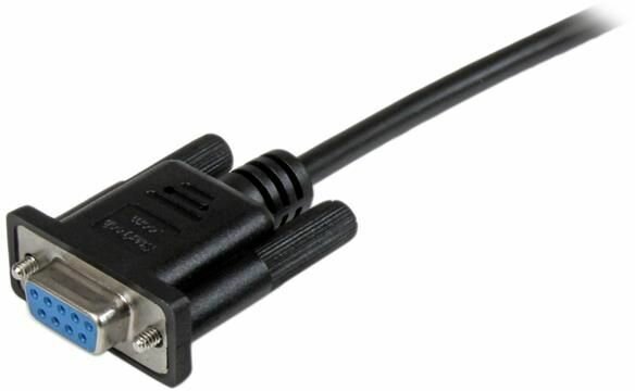 DB9 RS232 Serial Null Modem Cable F/F (2 meter, zwart)