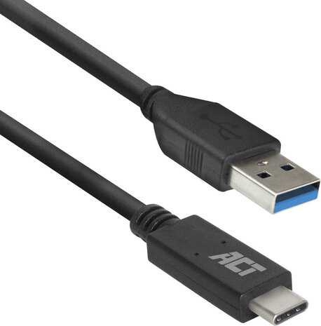 USB 3.0 M naar USB-C M kabel (1 m, USB 3.2, 60 Watt, zwart)