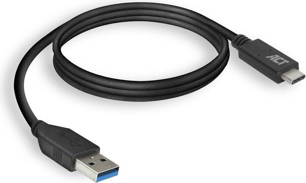 USB 3.0 M naar USB-C M kabel (1 m, USB 3.2, 60 Watt, zwart)