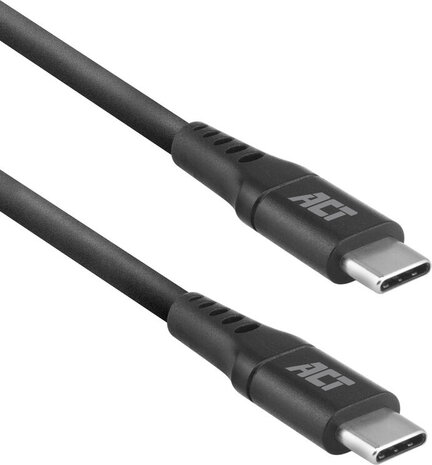 USB-C naar USC-C M/M kabel (1 meter, sync &amp; charge, 60 Watt power delivery, zwart)