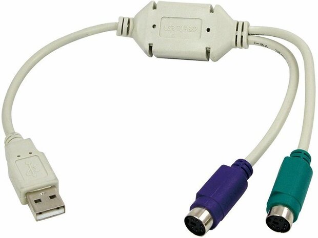 Adapter USB naar 2 x PS/2