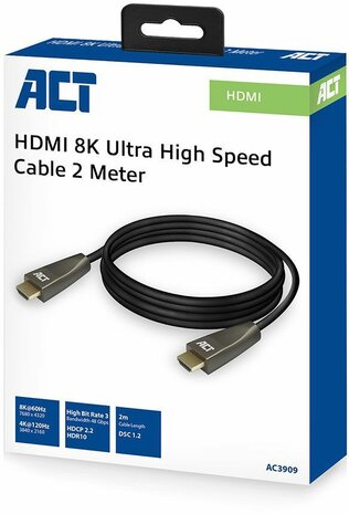 Ultra High Speed HDMI-kabel M/M (2 m, shielded, 8K UHD 7680 x 4320 support, zwart)