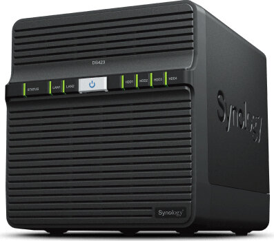 DS423 Disk Station NAS server (4 bays, SATA 6 Gb/s, RAID RAID 0, 1, 5, 6, 10, JBOD, 2 GB RAM, Gigabit Ethernet)