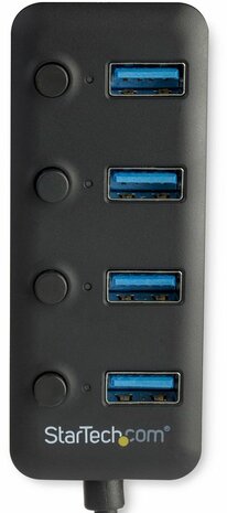 4-Poort USB 3.0 Hub (individuele aan/uit switches)