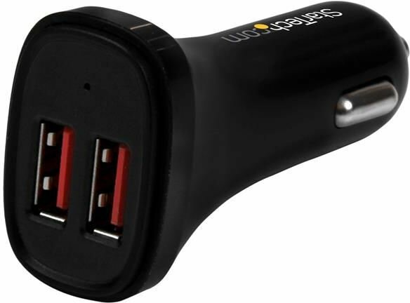 Dual-Port USB Car Charger (24 Watt, 4,8 A, zwart)