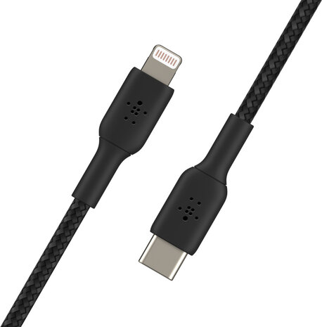 Boost Charge Lightningkabel : USB-C M naar Lightning M (1 m, zwart, USB Power Delivery 18 Watt)