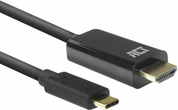 Adapterkabel : USB-C M naar HDMI M (2 m, 4K 60 Hz 4096 x 2160 support, zwart)