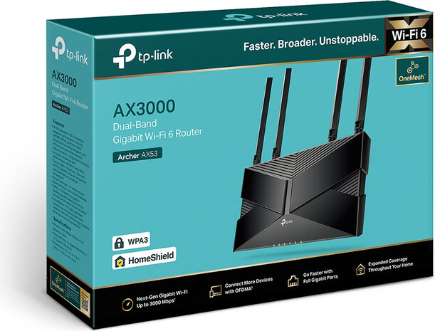 Archer AX53 (Wifi 6, 3000 Mbps, Gigabit)